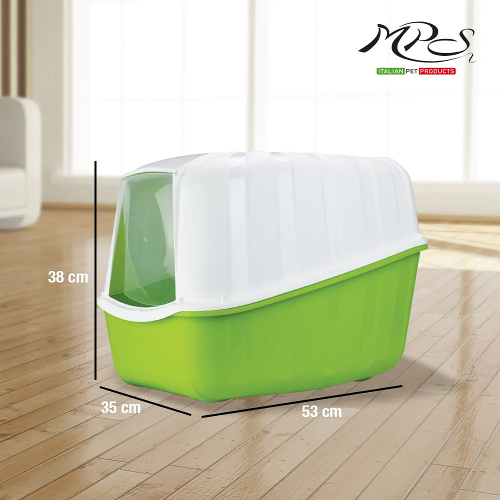 Arenero con puerta para gatos