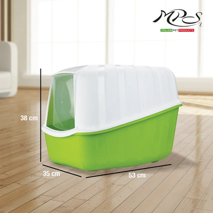 Arenero con puerta para gatos