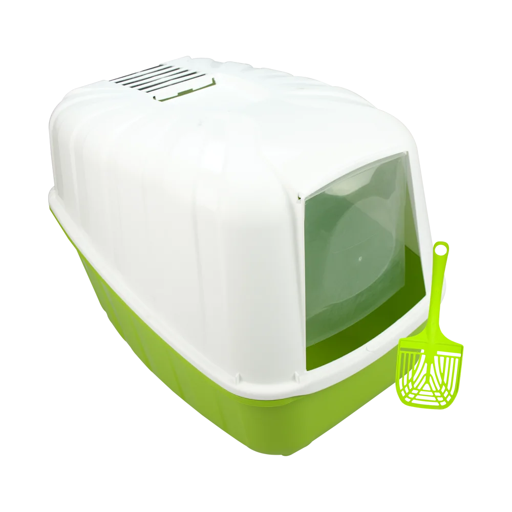 Arenero con puerta para gatos