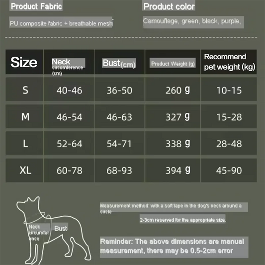 Arnés reflectante para perros